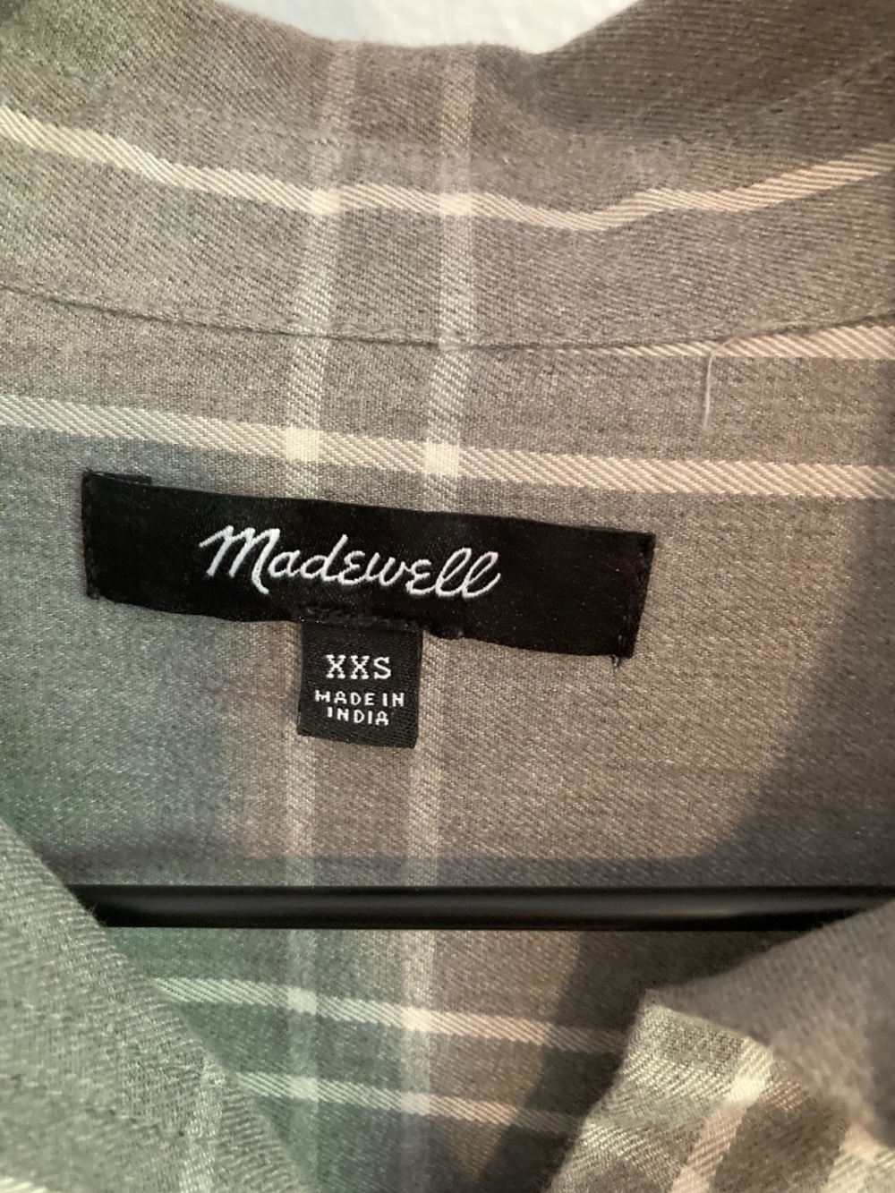 Madewell windowpane plaid button down shirt xxs - Picture 3 of 3
